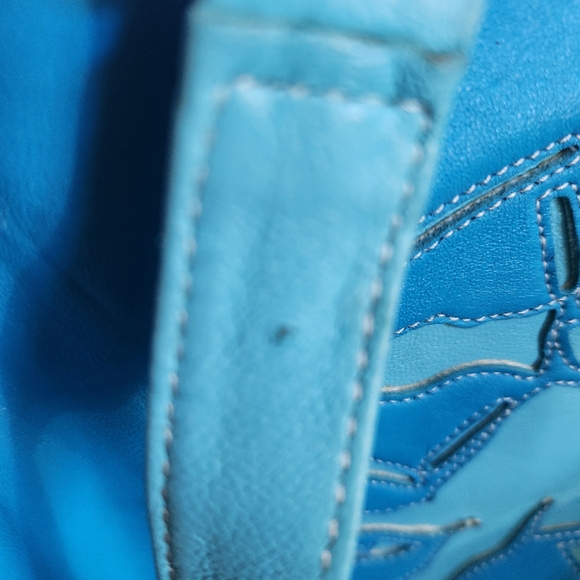 Y2K Fiona Lang Blue Zodiac Leather Tote - Picture 8 of 12